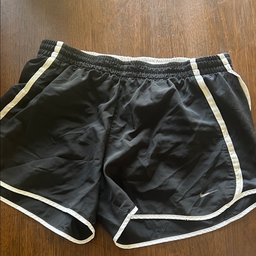 Nike Black Athletic Shorts with White Trim